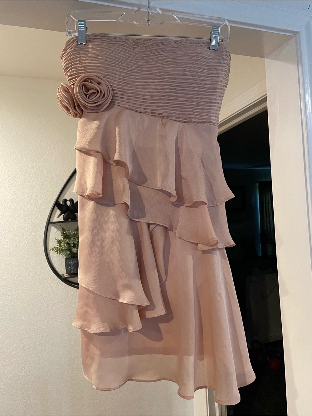 Windsor Strapless Blush Pink Ruffle Cocktail Dress